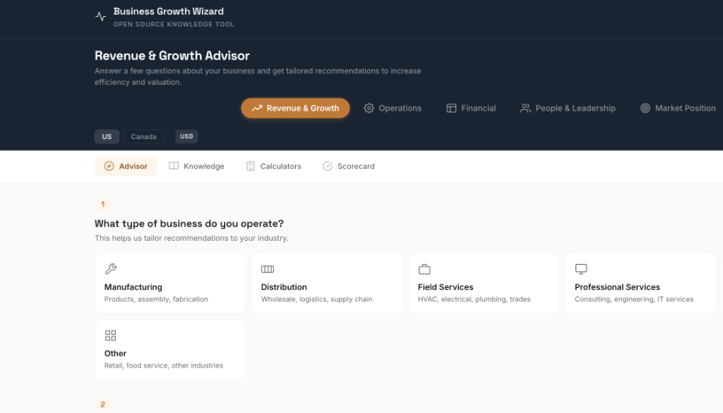 Business Growth Wizard screenshot